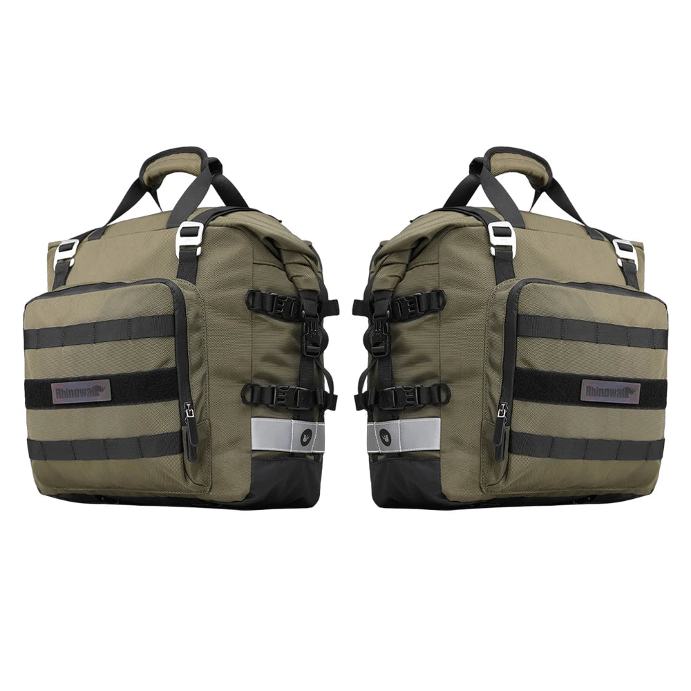 40L Quick Release Motorcycle Saddle Bags with Waterproof Inner Liners Universal