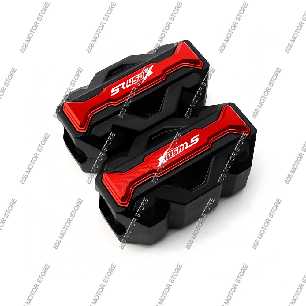 Red SR450X crash bar protector blocks