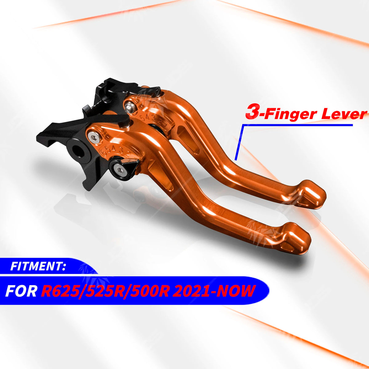 Orange short brake and clutch levers for VOGE R625, 525R, 500R