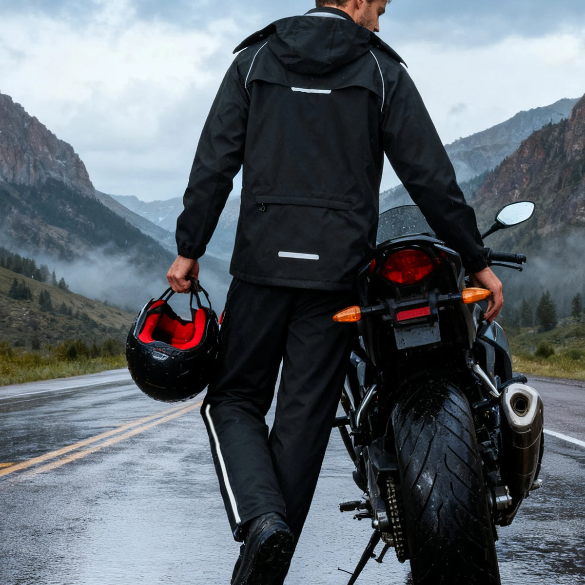 Waterproof Reflective Motorcycle Rain Suit