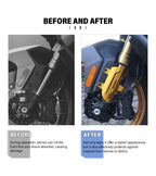 Fork guard installation before and after