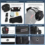 40L Quick Release Motorcycle Saddle Bags with Waterproof Inner Liners Universal