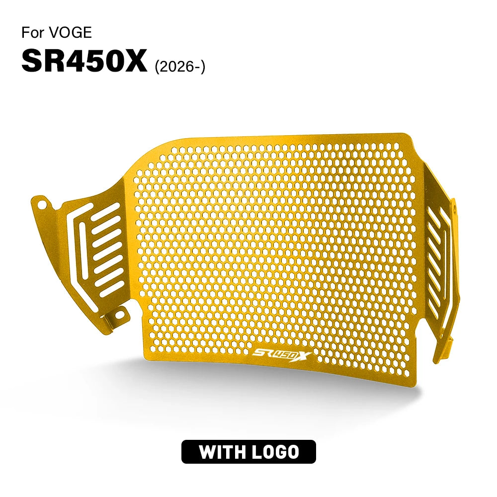 Gold SR450X radiator guard with logo