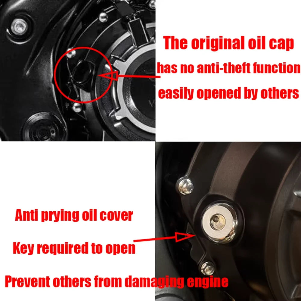 Anti-Theft Locking Oil Filler Cap & Dipstick for VOGE SR250GT (SR3)