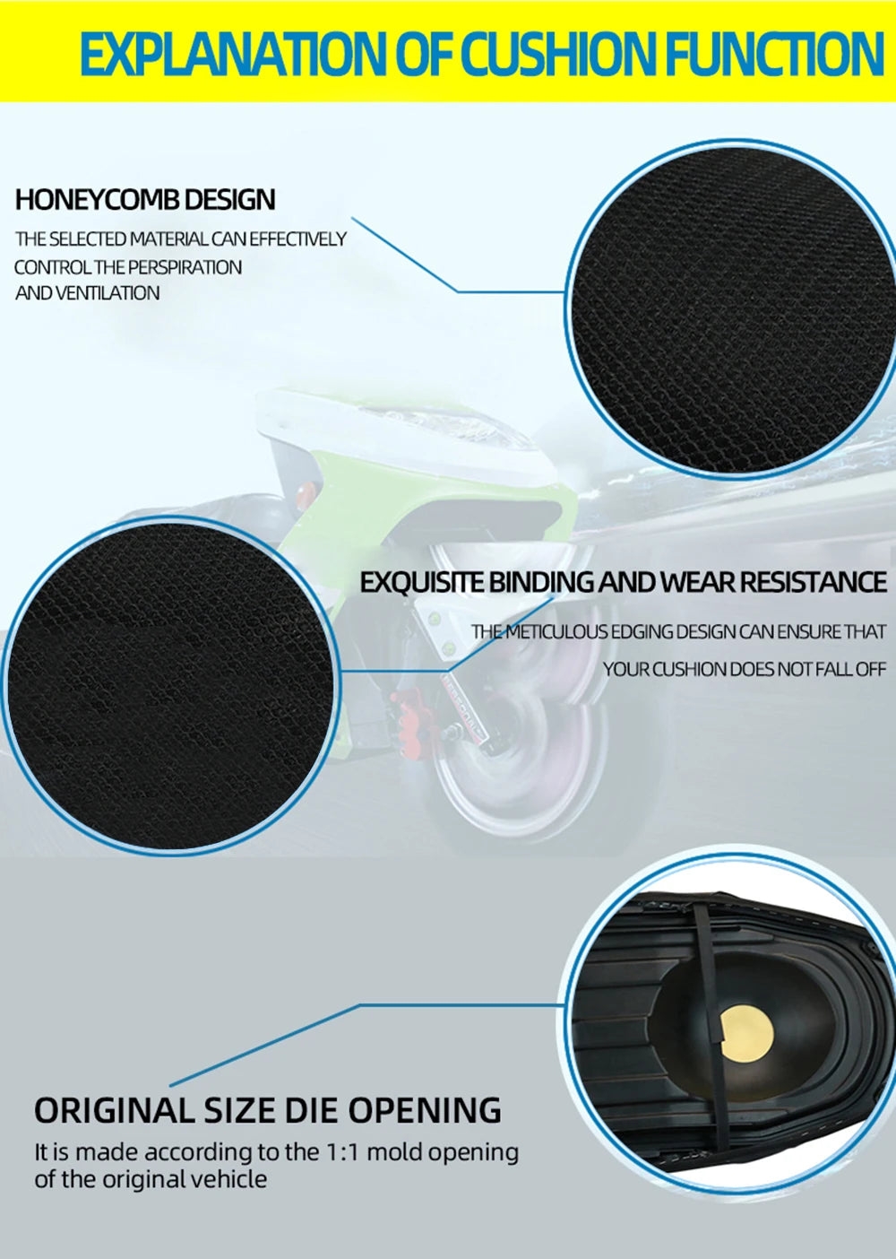 Coprisedile in rete per Loncin VOGE 300 Rally / 300 GY – Cuscino isolante termico traspirante