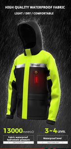 LED Reflective Waterproof Motorcycle Rain Suit Jacket & Pants