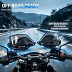 Off-road ready SR450X handguards from rider view