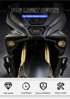 SR450X front view with fog light covers fitted