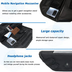 Handlebar bag navigation pocket, capacity and headphone port