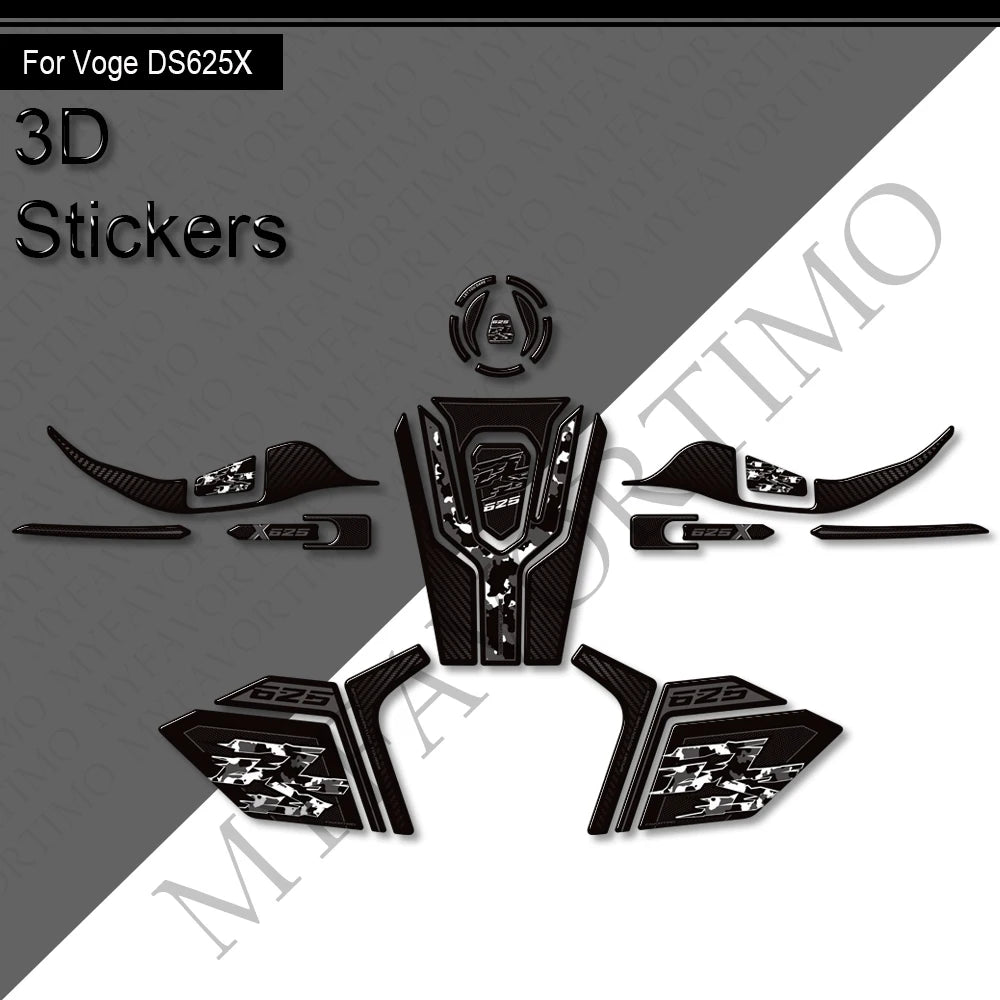 3D Tank Pad & Protection Sticker Kit for VOGE DS625X Adventure (2025)