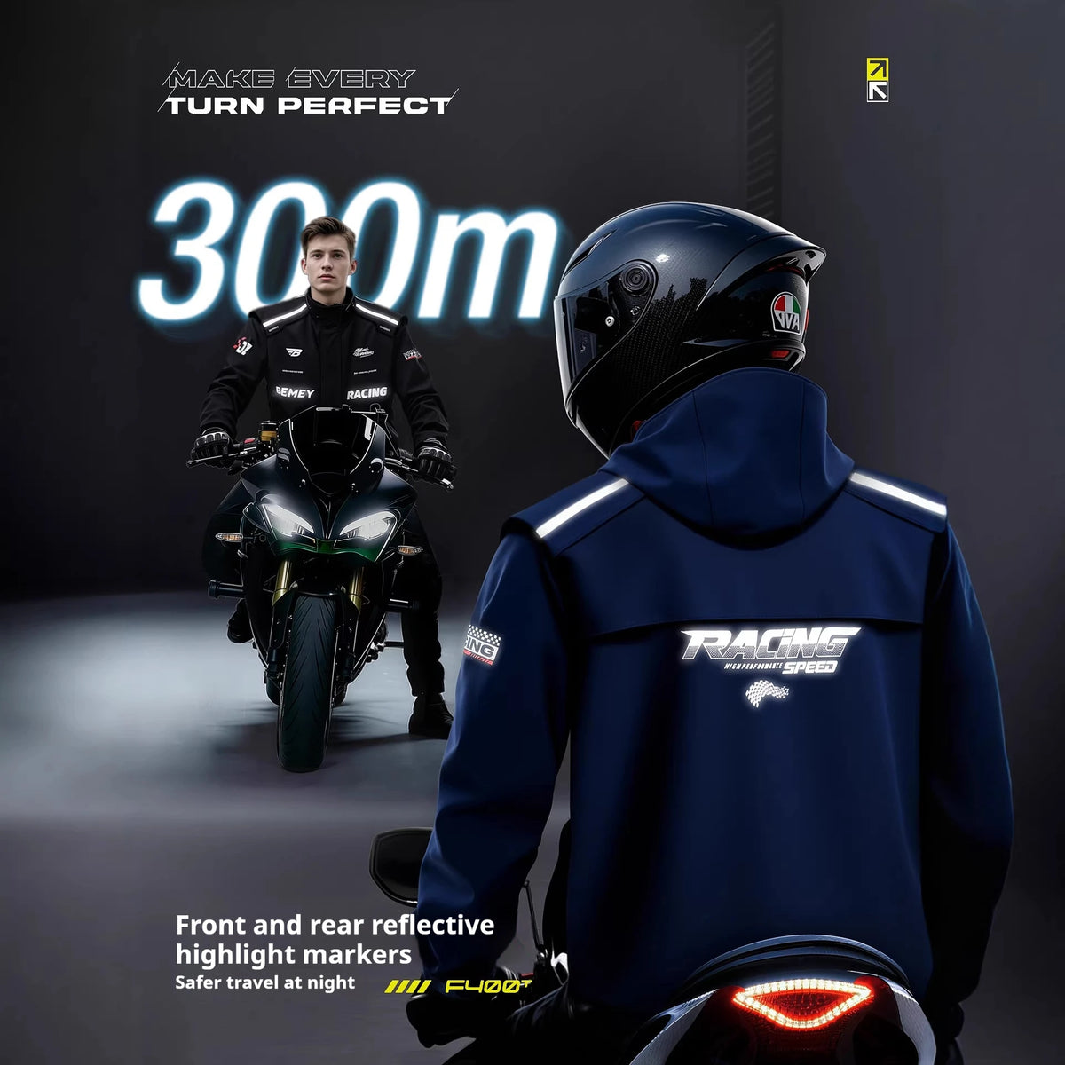 Storm Pro Motorcycle Rain Suit, jacket and pants – product photo 2