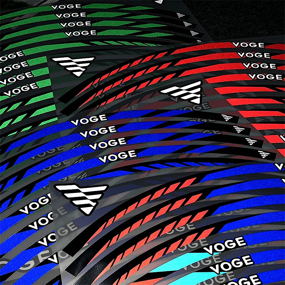 Reflective Wheel Rim Stickers for VOGE Motorcycles – 17” Rim Decal Set (Front & Rear)