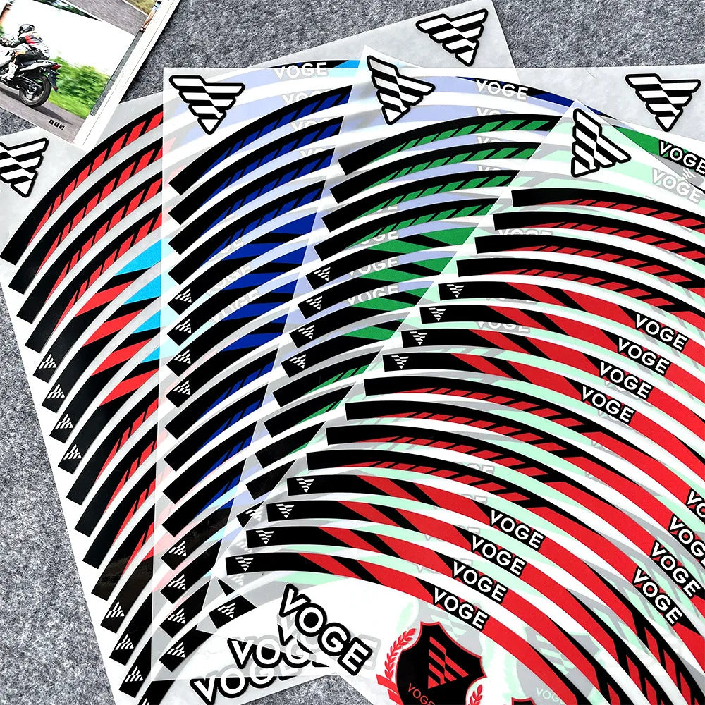 Reflective Wheel Rim Stickers for VOGE Motorcycles – 17” Rim Decal Set (Front & Rear)