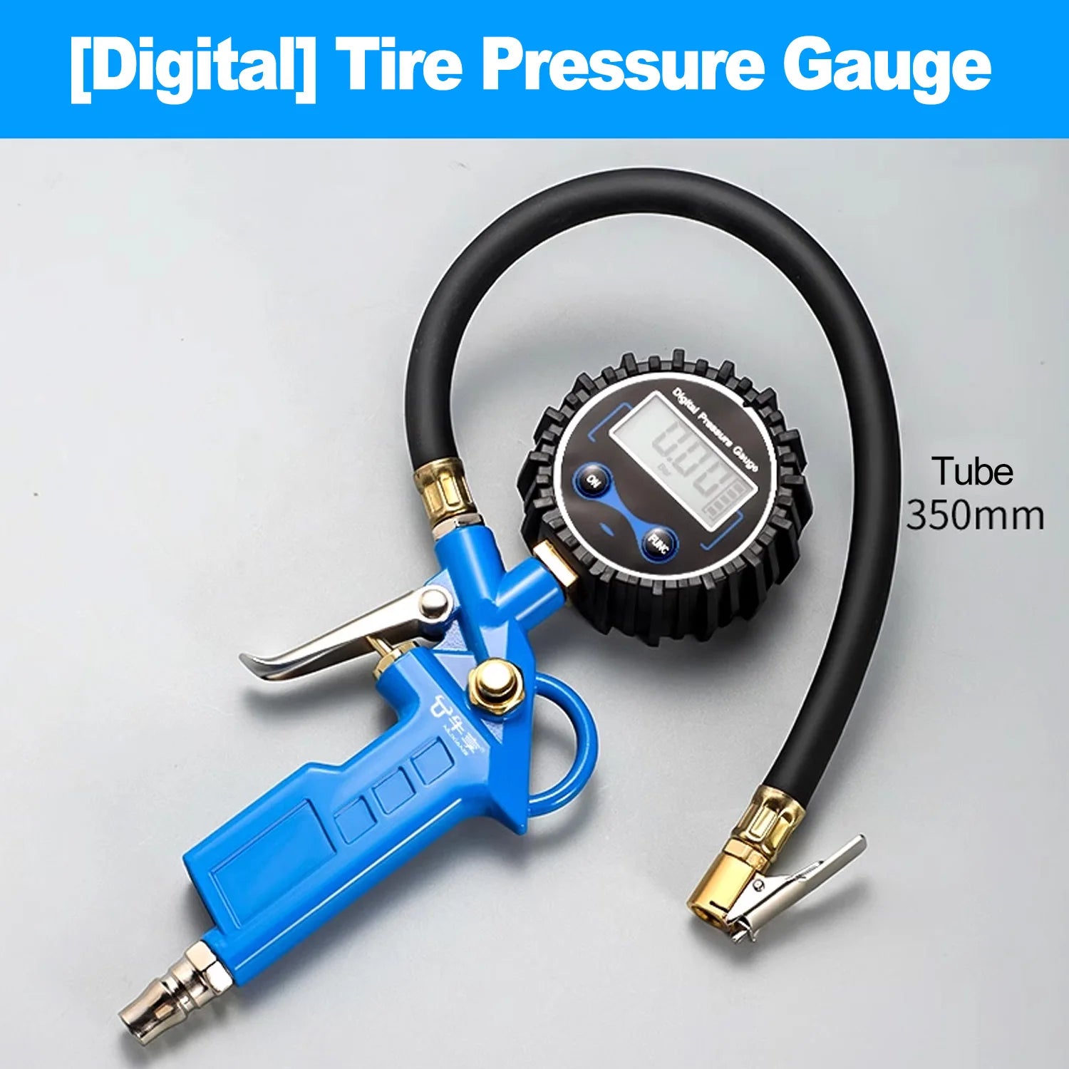 Universal Motorcycle Tyre Pressure Gauge with Inflator Hose
