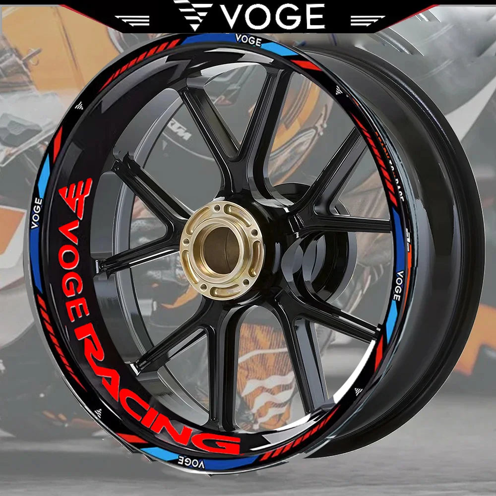 Reflective Wheel Rim Stickers for VOGE Motorcycles – 17” Rim Decal Set (Front & Rear)