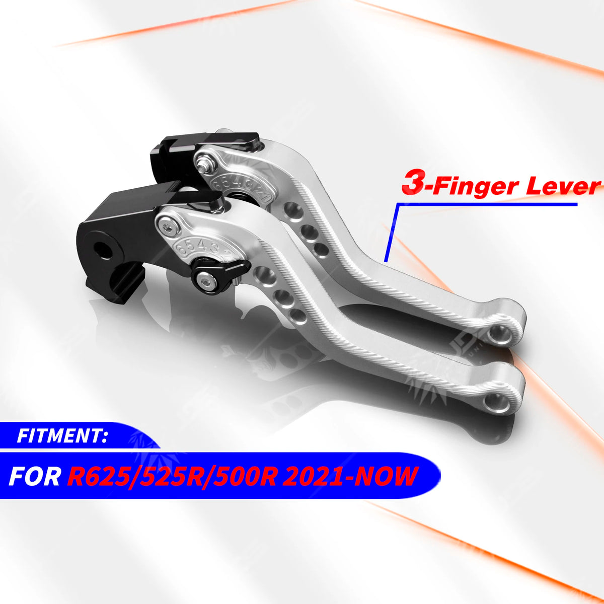 Silver short brake and clutch levers for VOGE R625, 525R, 500R