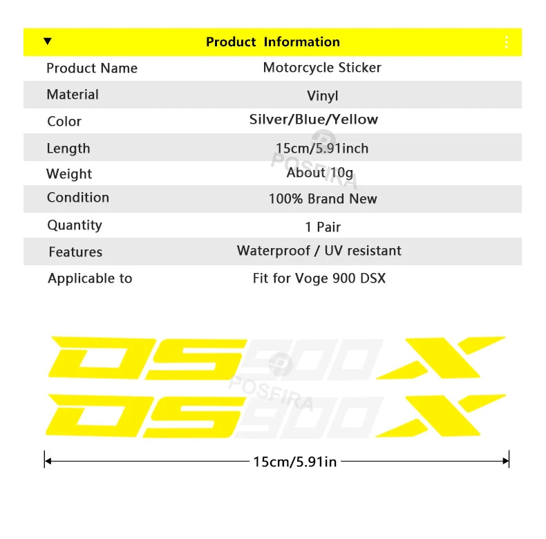 Adhesivos de vinilo para motocicleta VOGE Valico 900 DSX / DS900X (2024-2025)