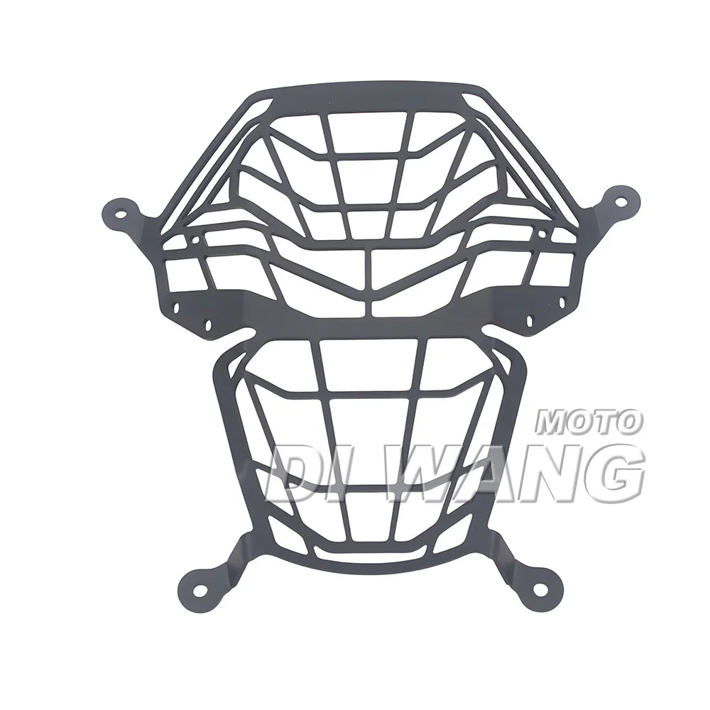 Black headlight protector grille for VOGE DS800X Rally, front view