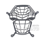 Black headlight protector grille for VOGE DS800X Rally, front view