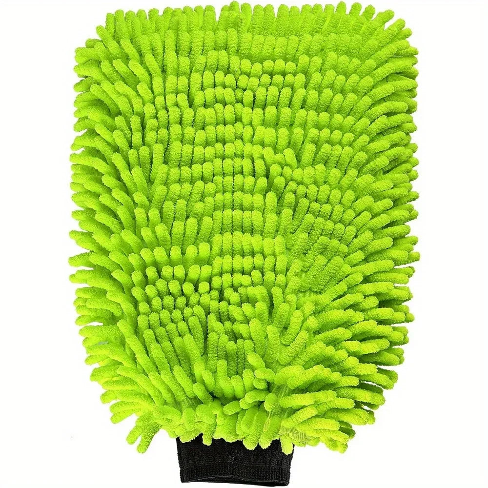 2-Pack Green Microfiber Motorcycle Wash Mitts