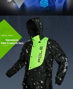 POLE Waterproof Reflective Motorcycle Rain Suit Jacket & Pants Set