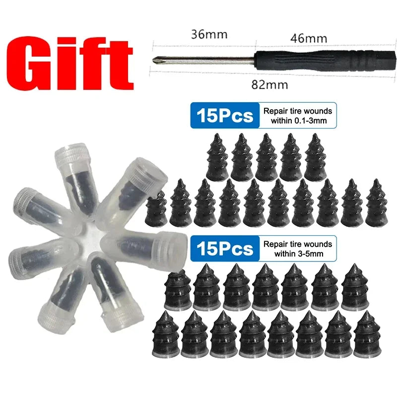 Universal Emergency Tubeless Tyre Repair Screw Kit