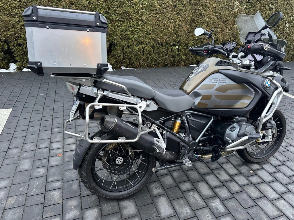 Bauletto posteriore per moto in alluminio da 65 litri - Baule posteriore impermeabile con attacco a sgancio rapido